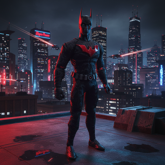 1:12 Scale Tactical Suit Batman Beyond | Black Hex Pattern with Black & Red Raised Vinyl | Fits NW Figure