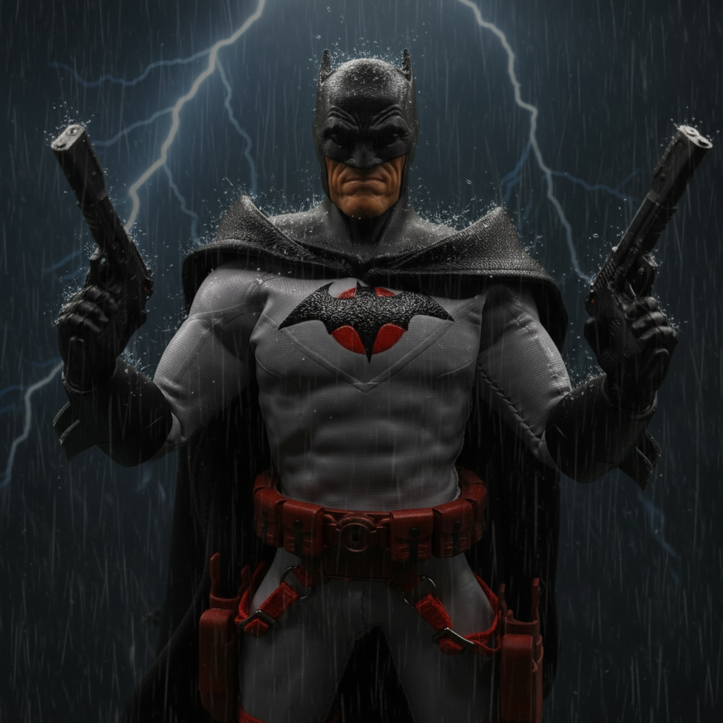 1:12 Scale Thomas Wayne Inspired Batman | Grey Suit with Black & Red Emblem | Tailored to Fit VToys