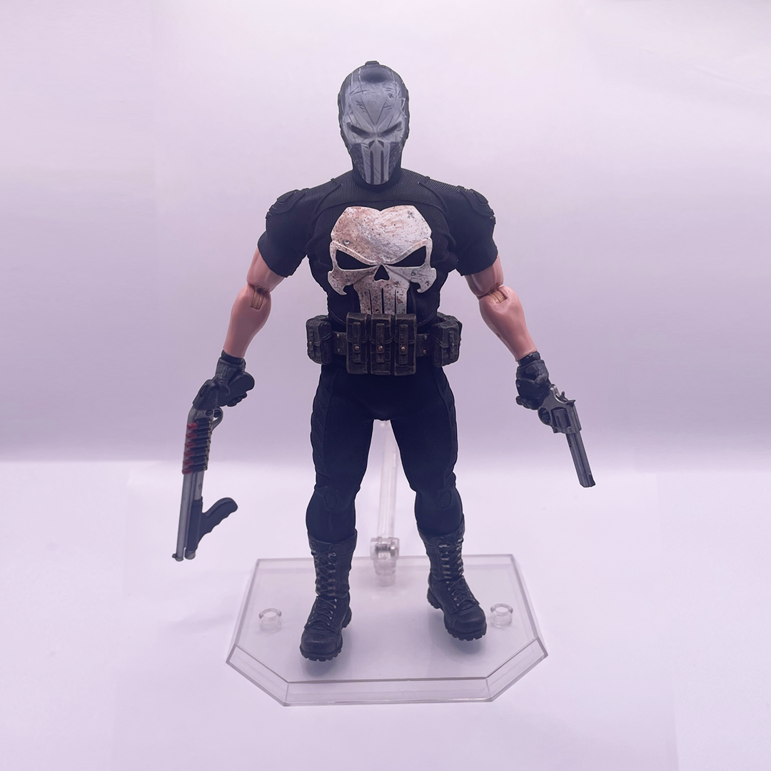 1:12 Scale xM Sideshow Inspired Punisher | Black & White Suit | Fits GW Figure Body & Vtoys