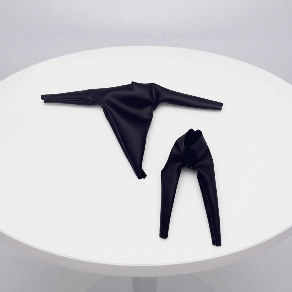 1:12 Scale Black Faux Leather Blank 2 Piece Suit | Fits NW or Medium Build