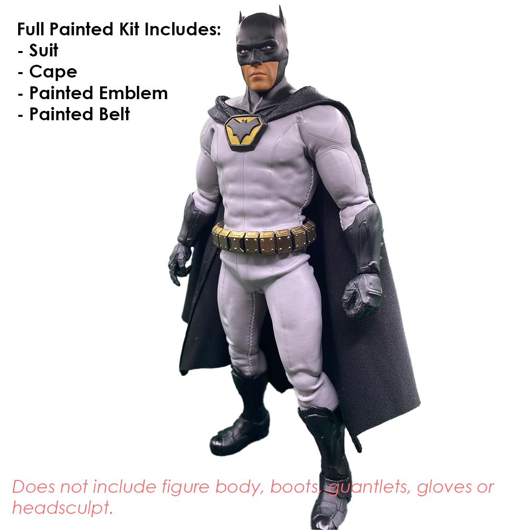 1:12 Scale Earth One Inspired Batman | Grey Suit & 3D Parts Kit | Tailored to Fit VToys