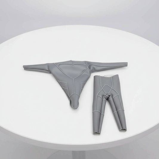 1:12 Scale Batman Rebirth Inspired Suit | Grey Suit with Grey Raised Vinyl | Tailored to Fit VToys