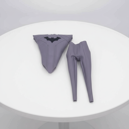 1:12 Scale Batman Zero Year Inspired Suit | Grey Suit with Grey Raised Vinyl | Tailored to Fit VToys
