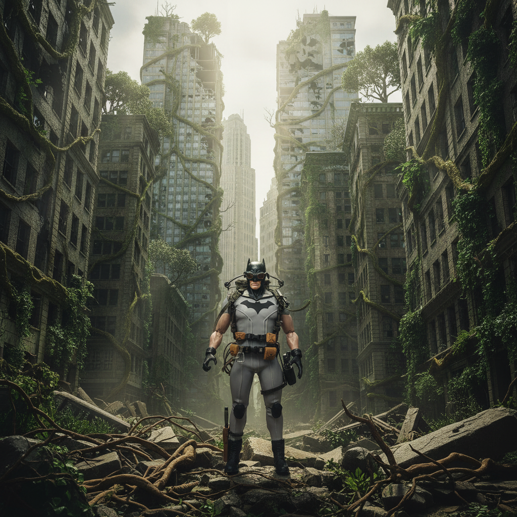 1:12 Scale Batman Zero Year Inspired Suit | Grey Suit with Grey Raised Vinyl | Tailored to Fit VToys