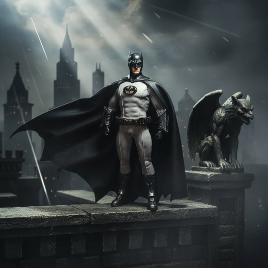 1:12 Scale Jorge Molina Batman Inspired Suit | Grey Suit with Grey Raised Vinyl | Tailored to Fit VToys, Mezco, & GW