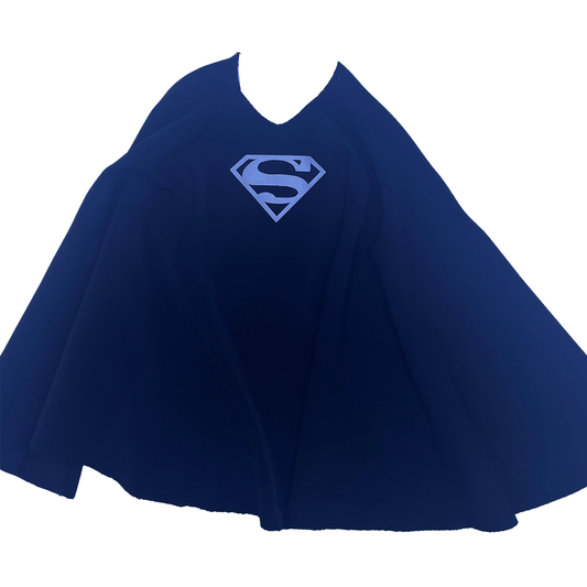 1:12 Scale Black Simple Superman Inspired Cape with Silver Logo