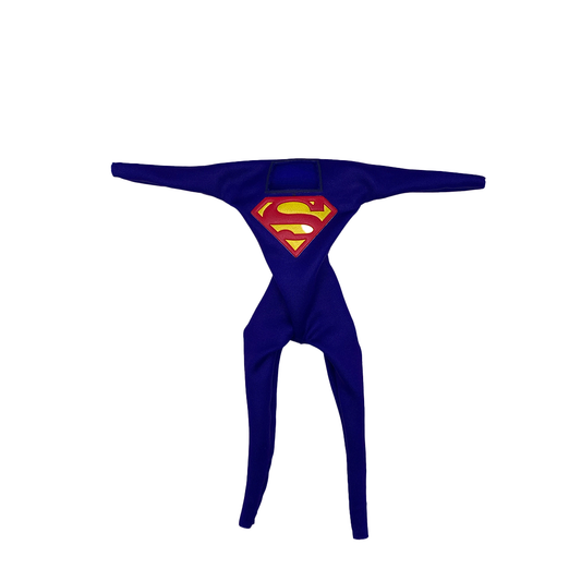 1:12 Scale Superman Inspired One Piece Suit | Dark Blue Suit with Custom Emblem | Tailored to Fit VToys & GW