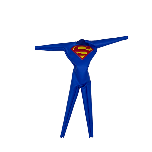 1:12 Scale Superman Inspired One Piece Suit | Light Blue Suit with Custom Emblem | Tailored to Fit VToys & GW