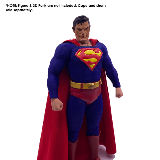 1:12 Scale Superman Inspired One Piece Suit | Dark Blue Suit with Custom Emblem | Tailored to Fit VToys & GW