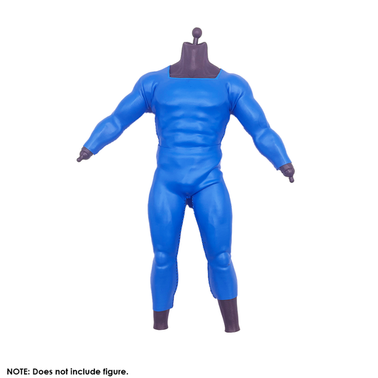 1:12 Scale Light Blue Faux Leather Superman Blank Suit | Tailored to Fit VToys & GW